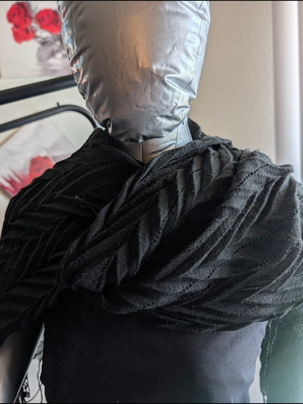 ❤️7 for $35 : Black Chevron Pleated Scarf - Picture 5 of 11